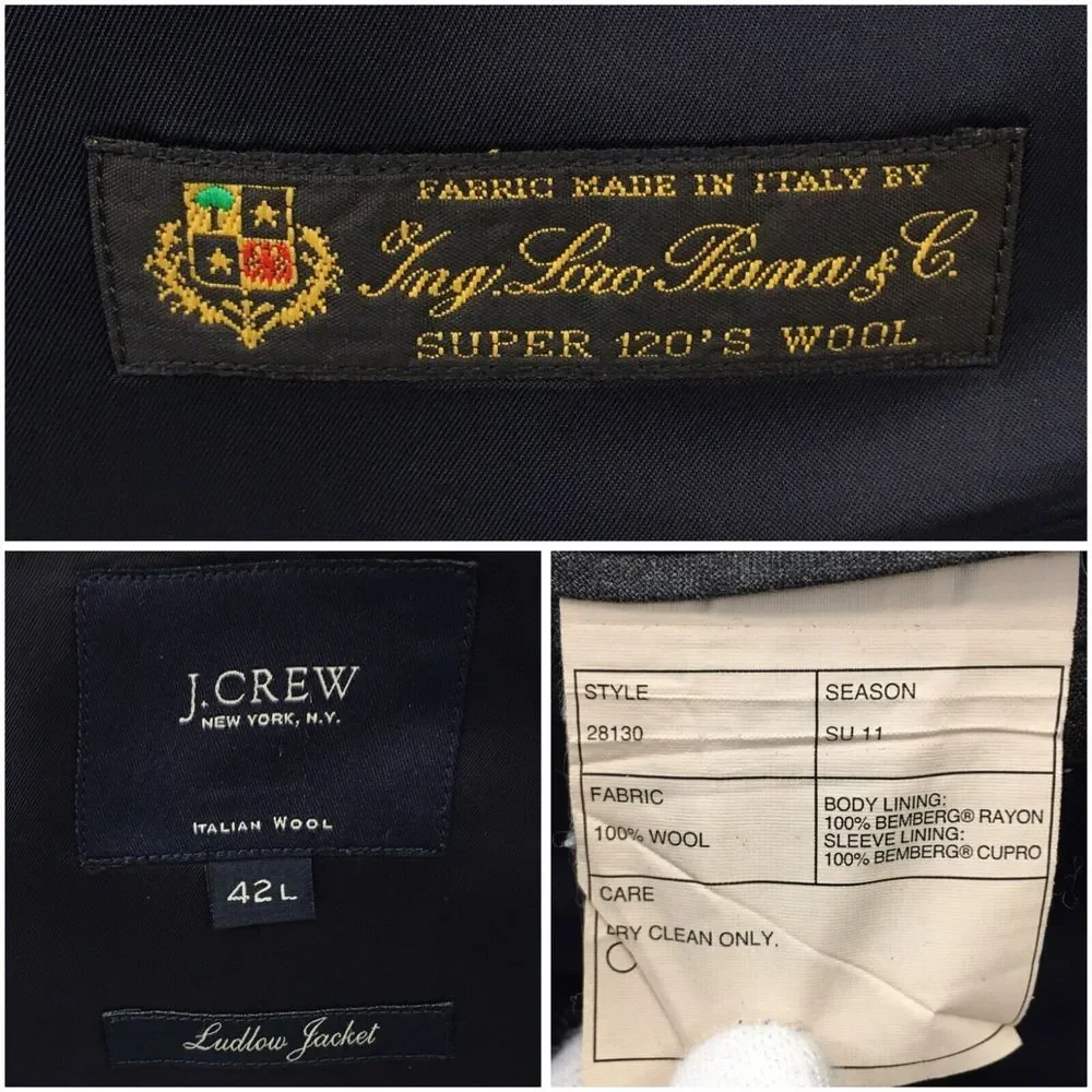 J CREW LUDLOW Mens Blazer Sport Coat Two Button Casual Jacket Size 42L Wool Suit